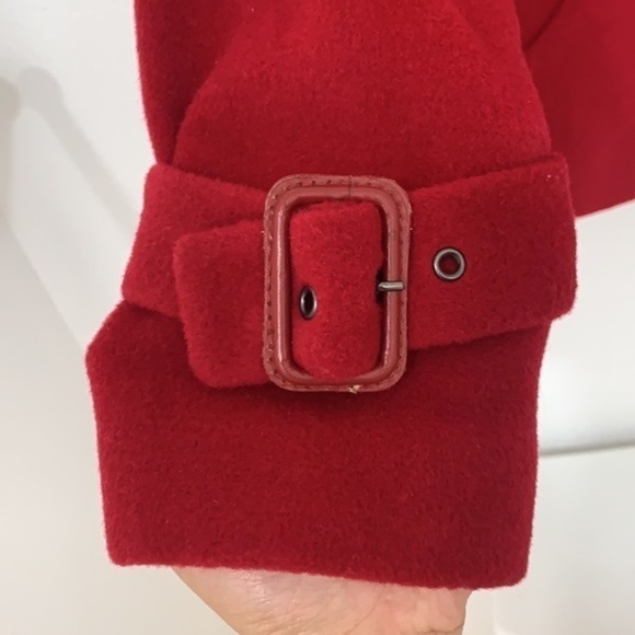 BCBGMaxazria Red Wool Double Breasted Peacoat Size XS/0 - Picture 3 of 10
